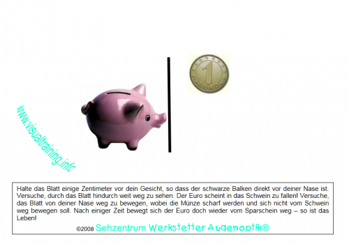 Visualtraining - bung Divergenz: Sparschwein